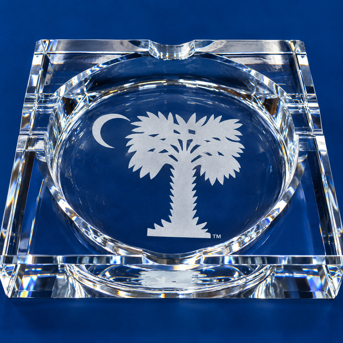 Laser-Engraved Crystal Cigar Ashtrays