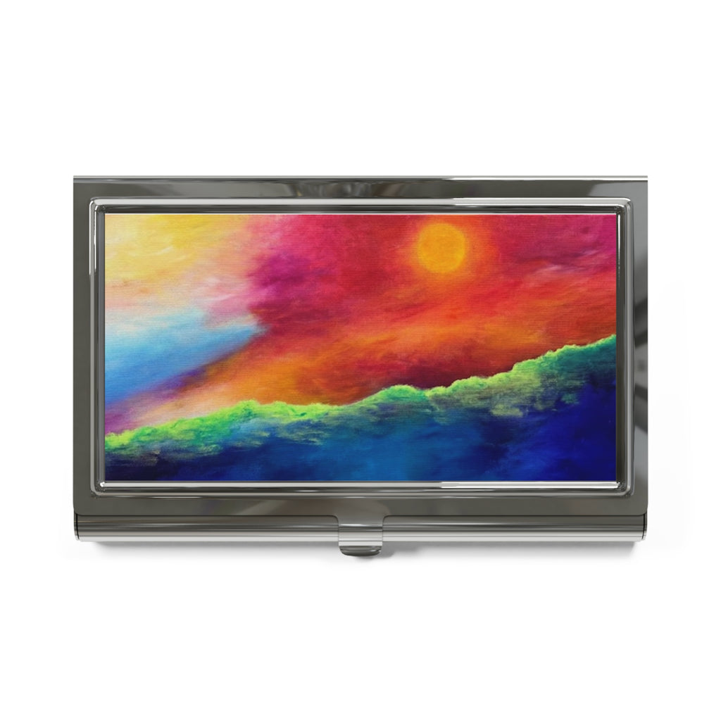 Vibrant Sunset Business Card Holder