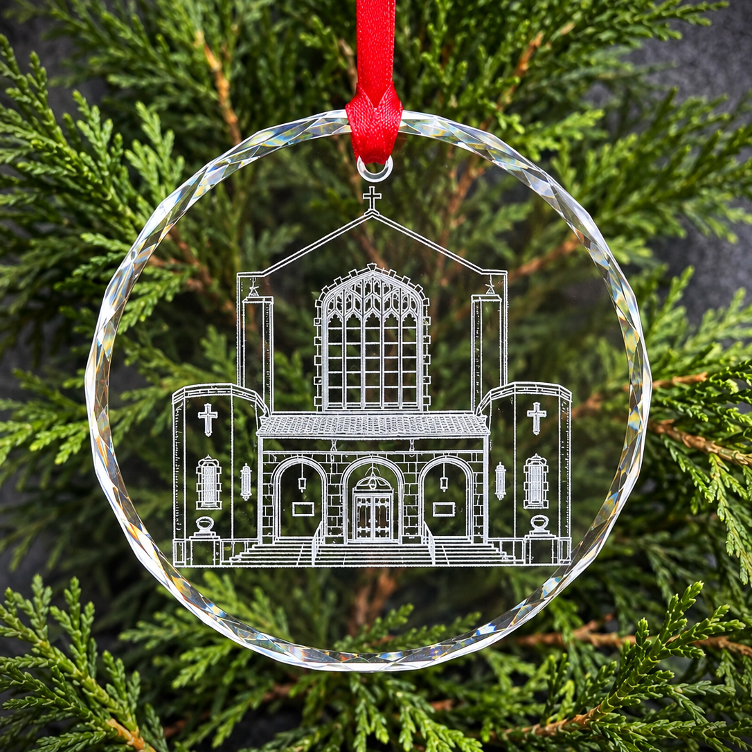 Laser Engraved Citadel Crystal Ornament