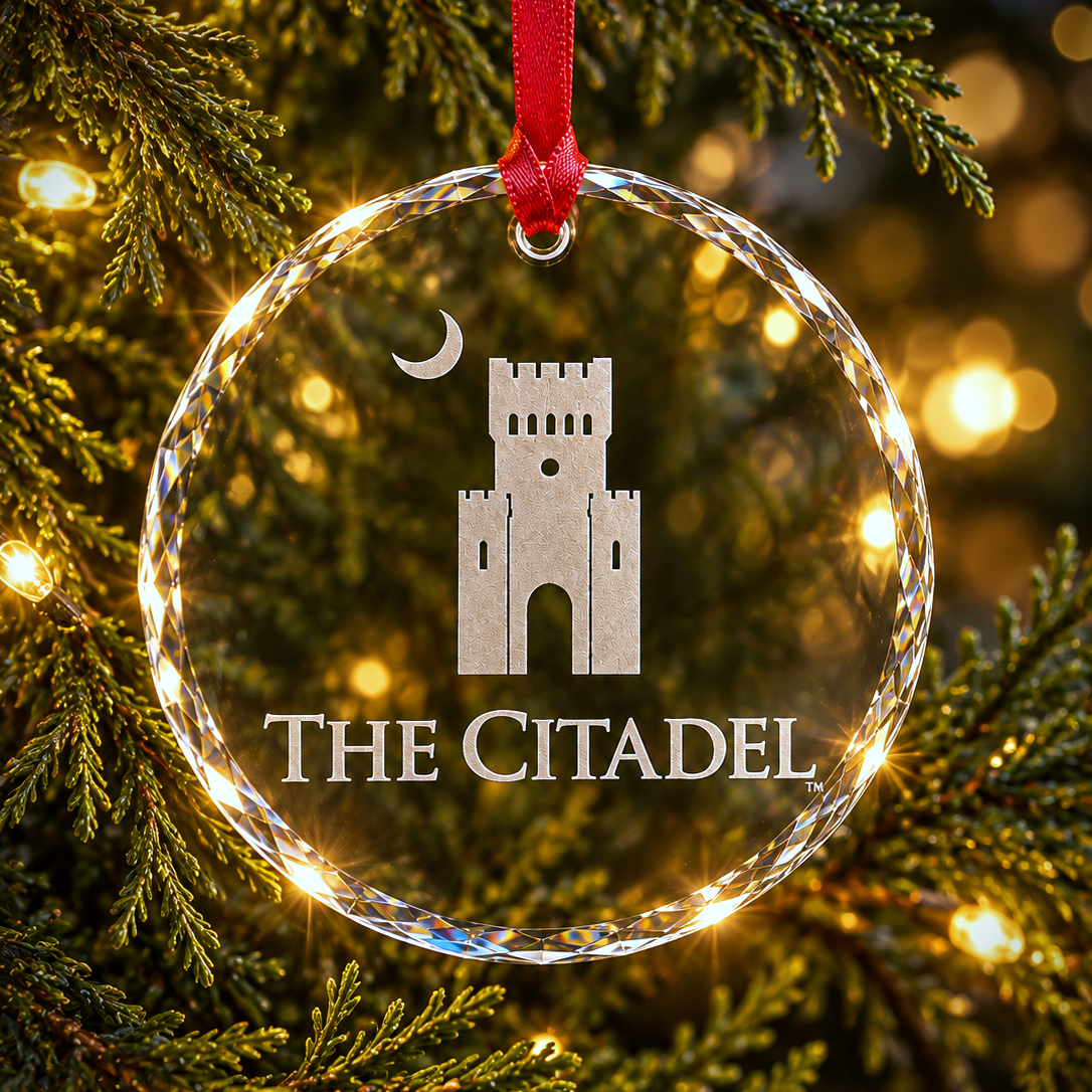 Laser Engraved Citadel Crystal Ornament