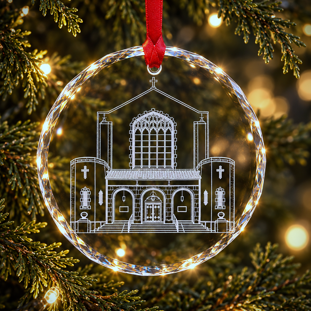 Laser Engraved Citadel Crystal Ornament
