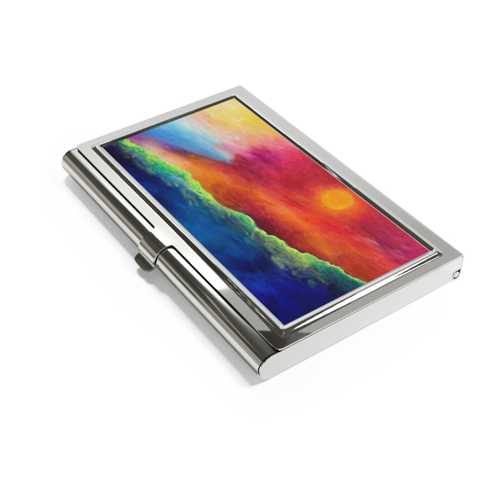 Vibrant Sunset Business Card Holder