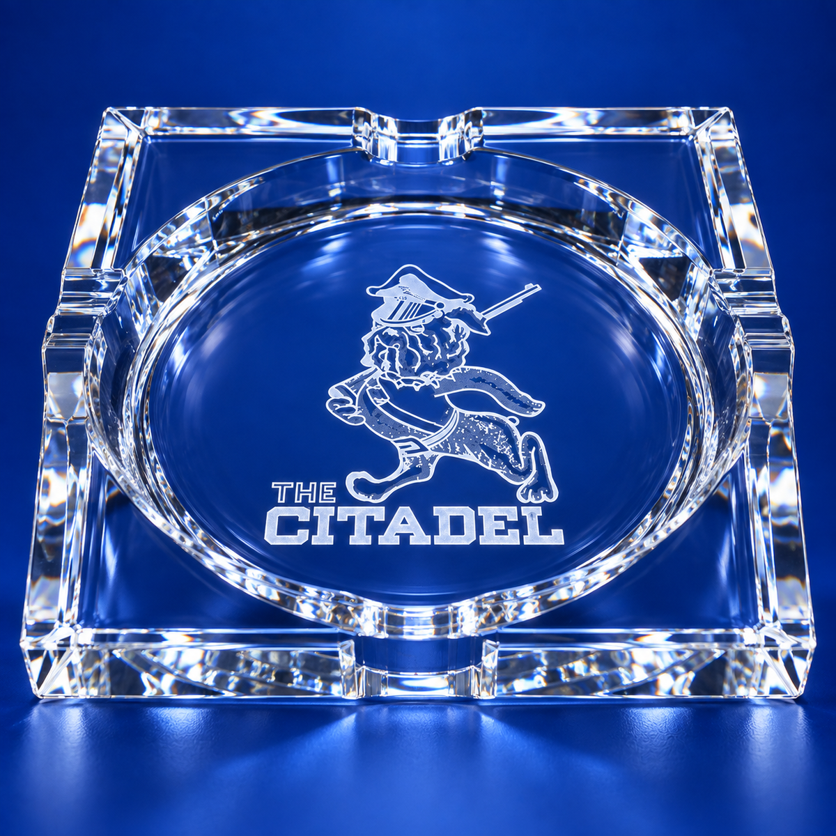 Laser-Engraved Crystal Cigar Ashtrays