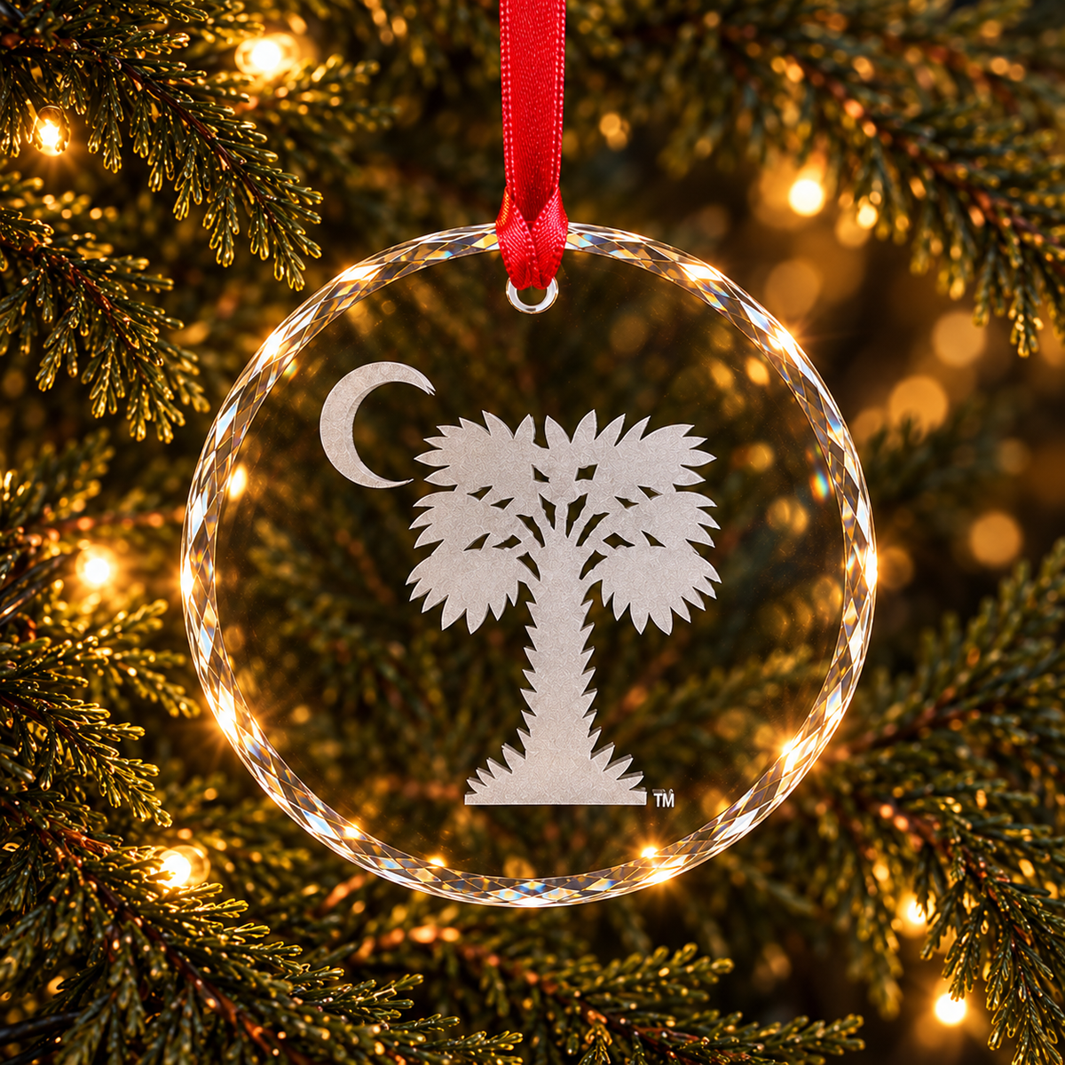 Laser Engraved Citadel Crystal Ornament