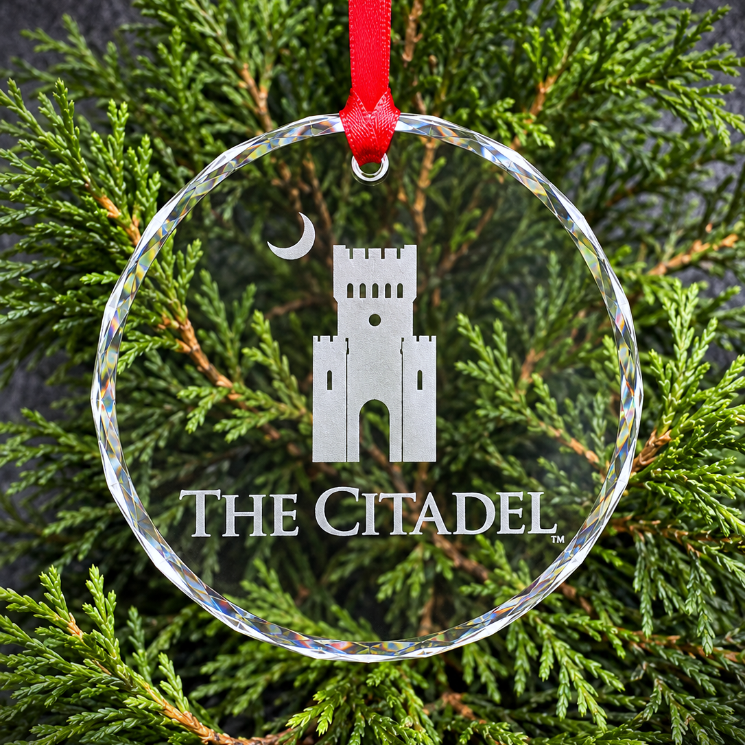 Laser Engraved Citadel Crystal Ornament