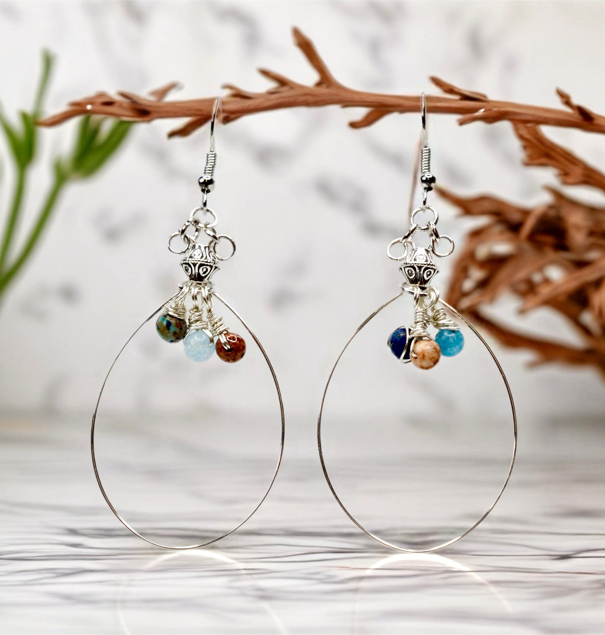 Whispering Stones Hoop Earrings