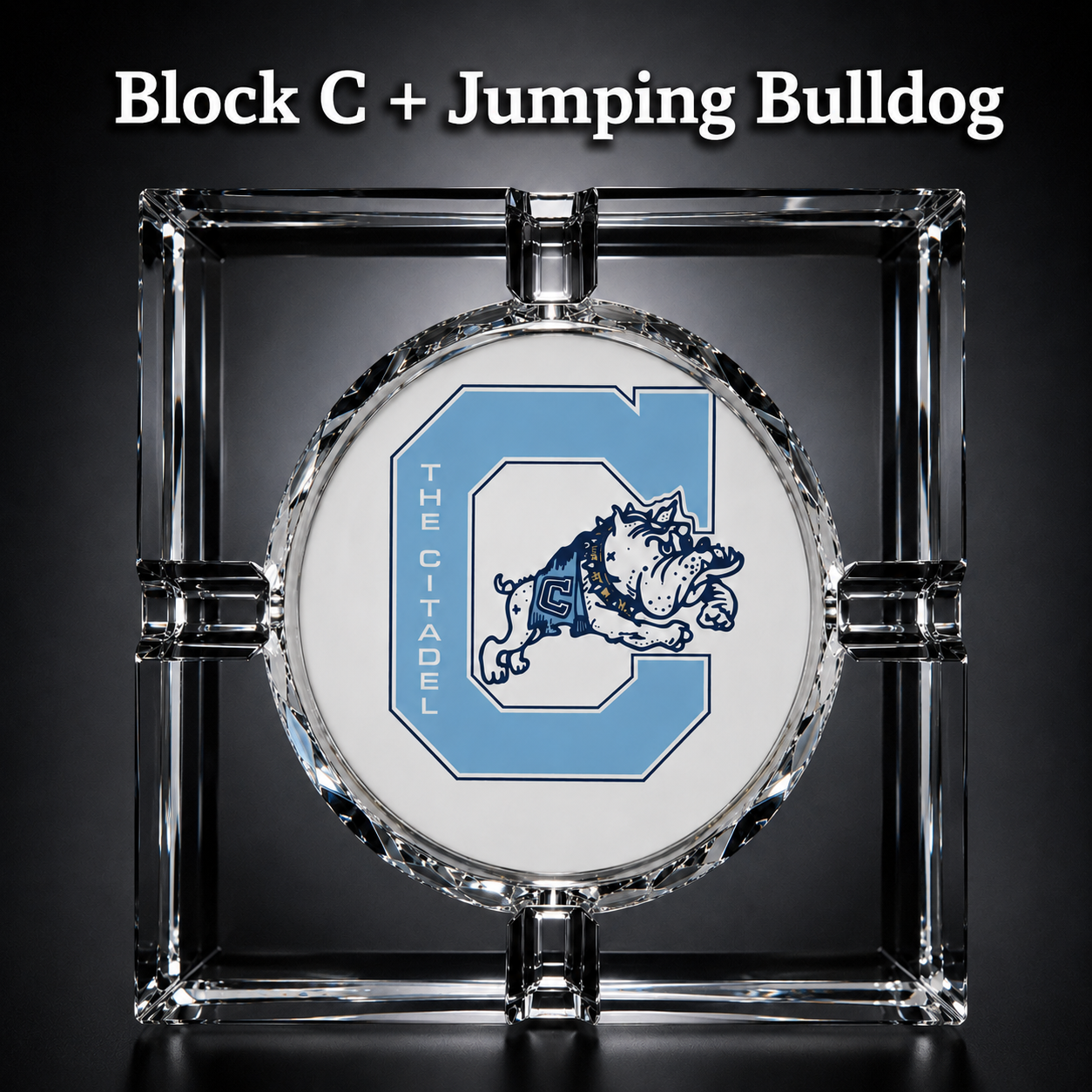 The Citadel Crystal 4-Cigar Ashtray – Signature Mark Collection