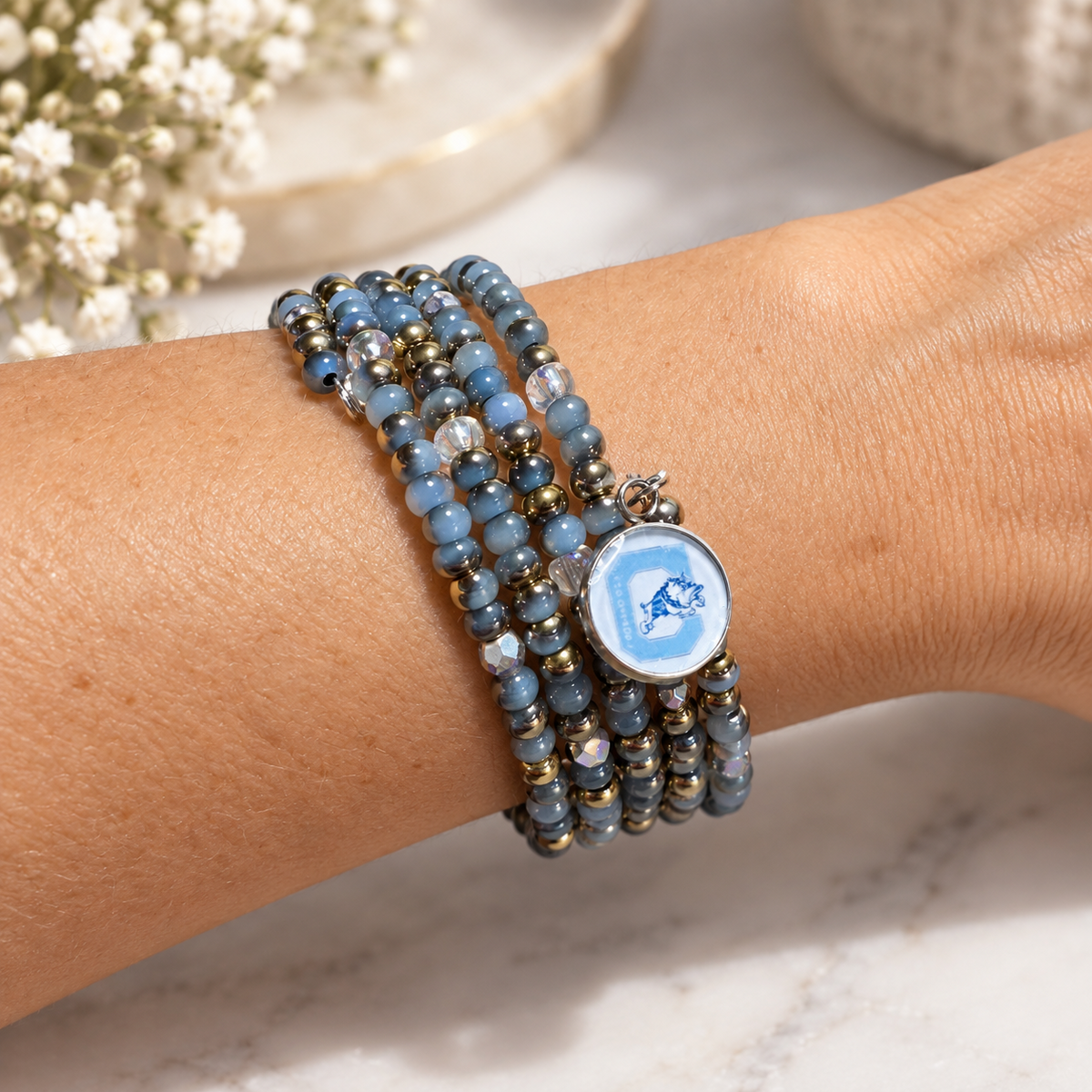 Bulldog Blue Bracelet