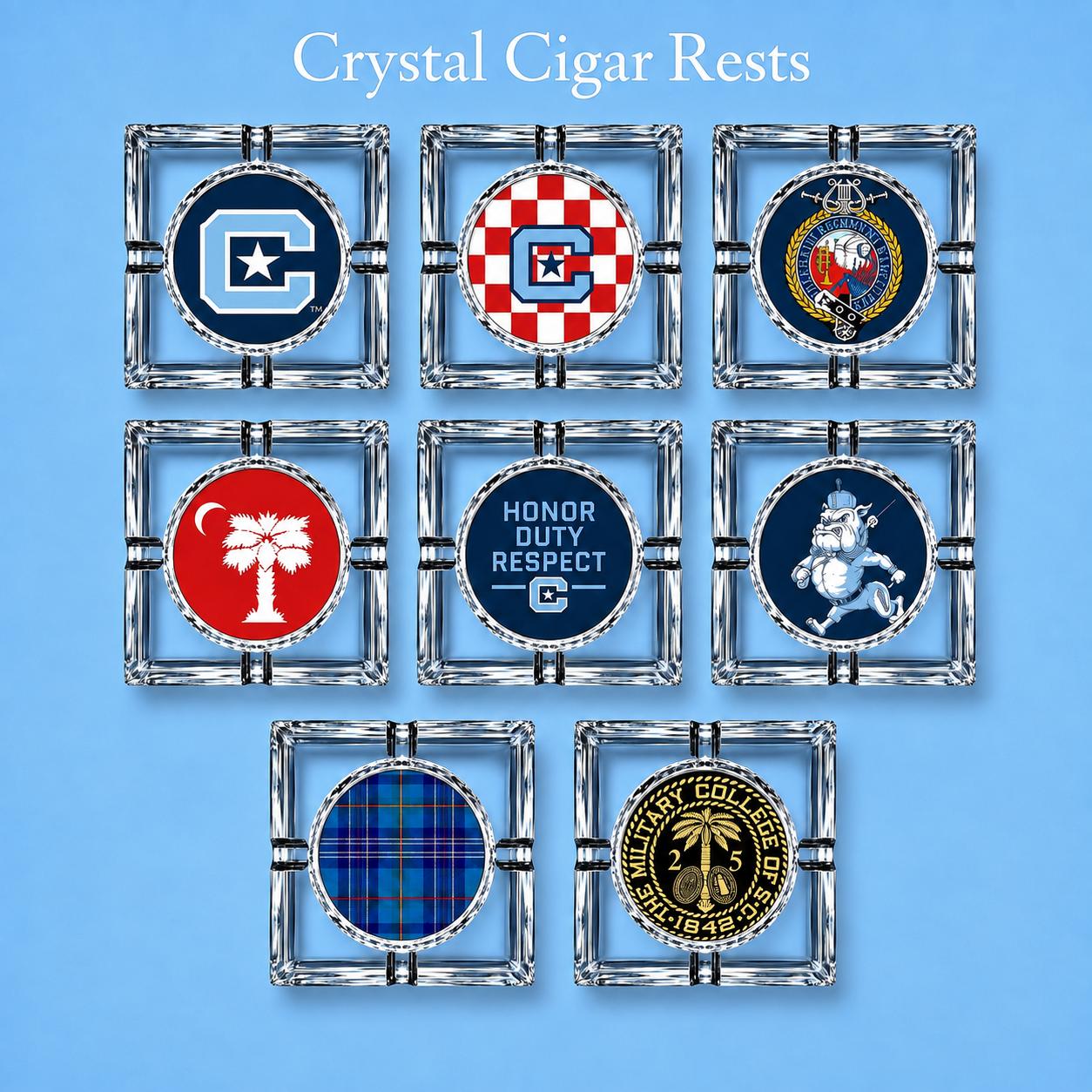 The Citadel Crystal 4-Cigar Ashtray – Signature Mark Collection