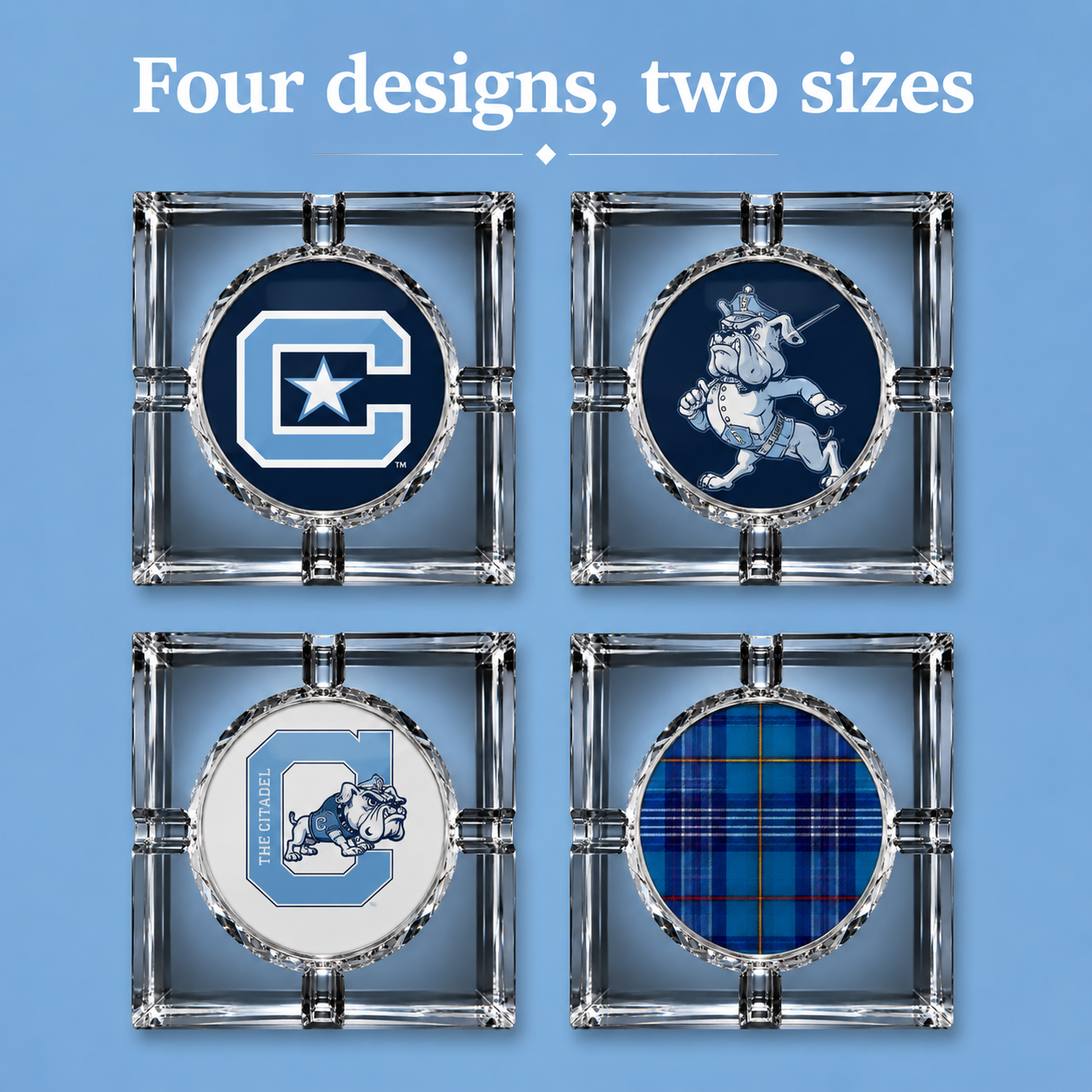 The Citadel Crystal 4-Cigar Ashtray – Signature Mark Collection