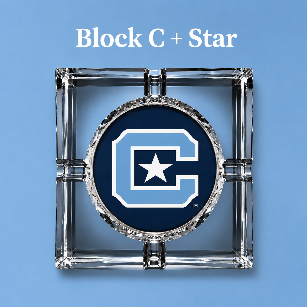 The Citadel Crystal 4-Cigar Ashtray – Signature Mark Collection