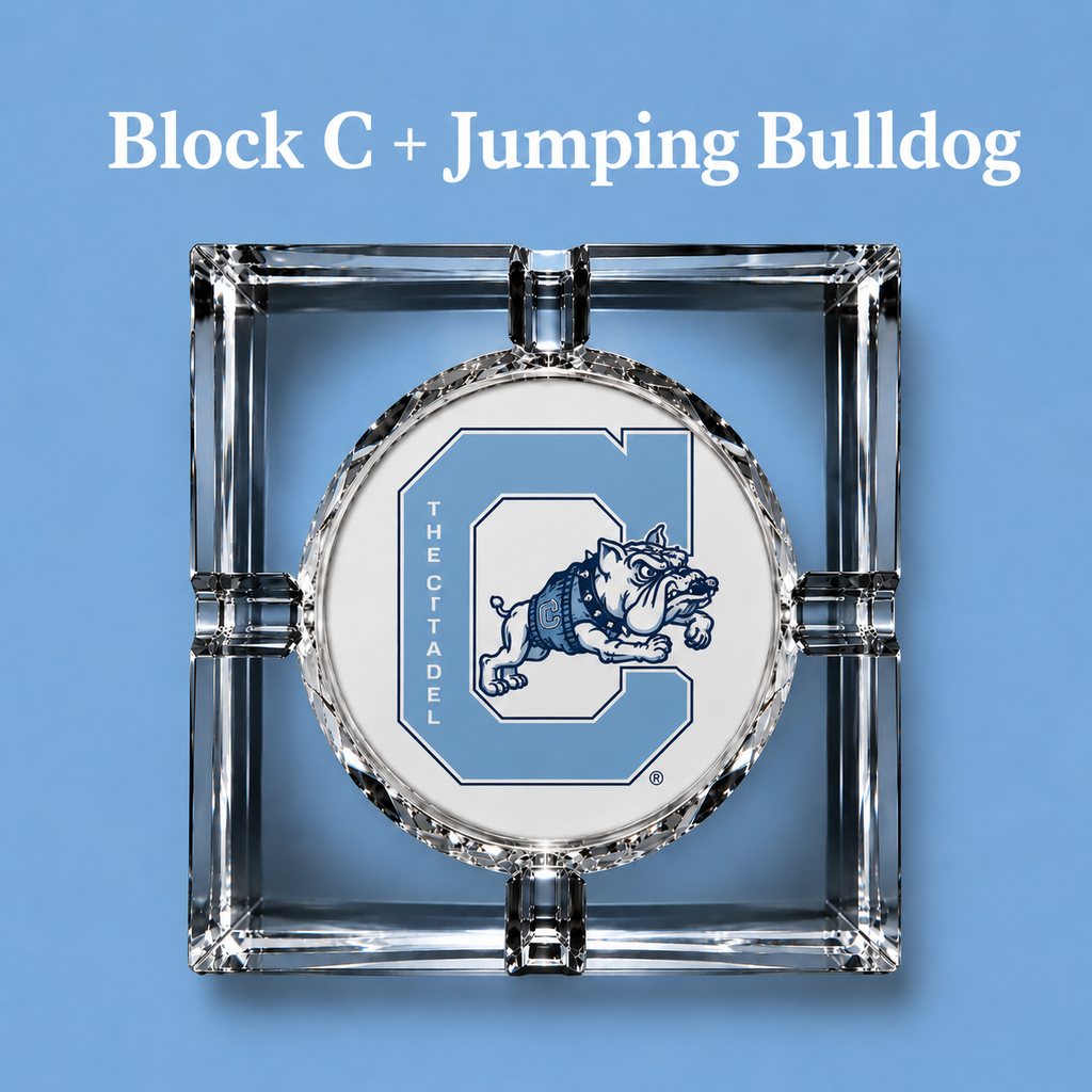 The Citadel Crystal 4-Cigar Ashtray – Signature Mark Collection