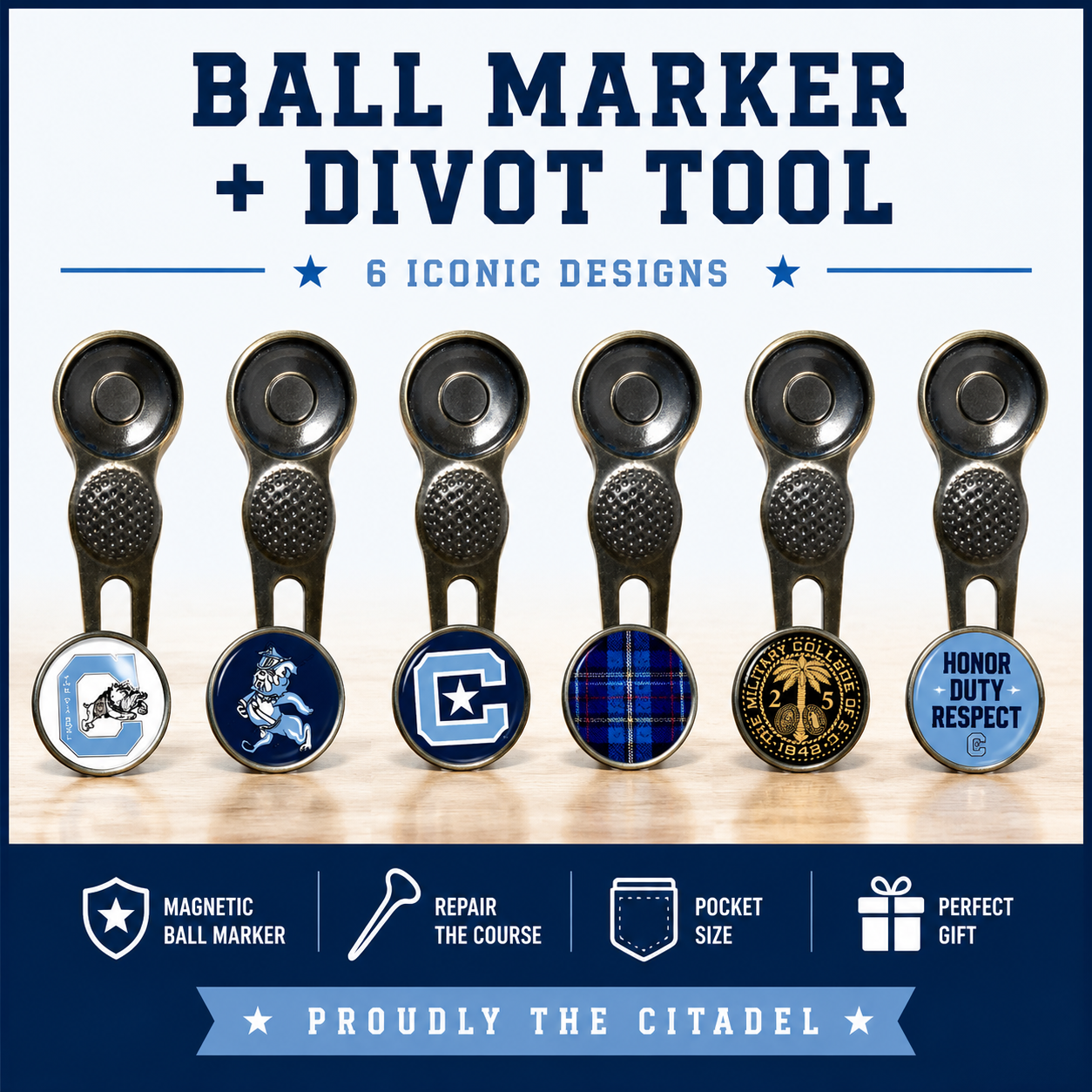 Citadel Magnetic Golf Ball Marker & Divot Tool