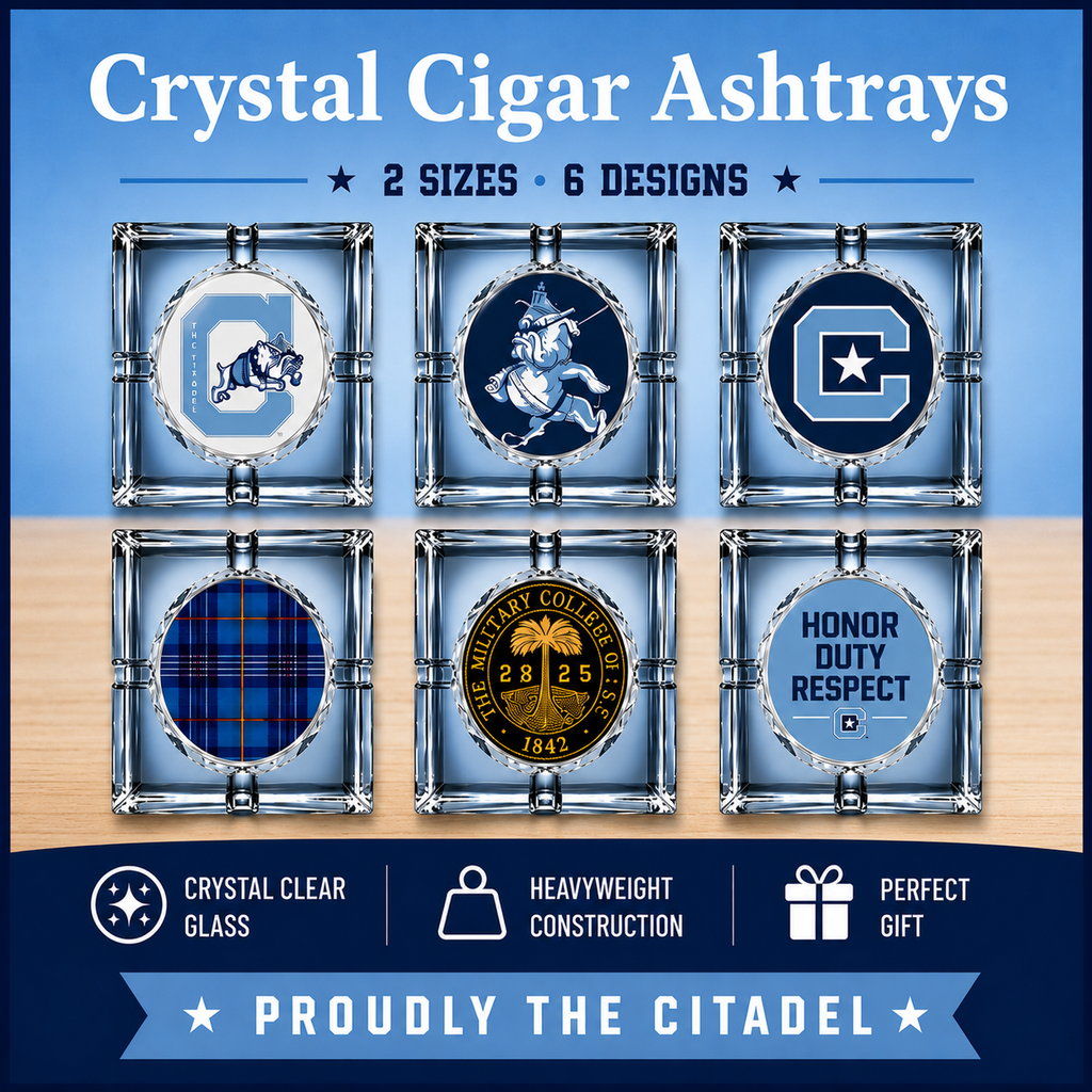 The Citadel Crystal 4-Cigar Ashtray – Signature Mark Collection