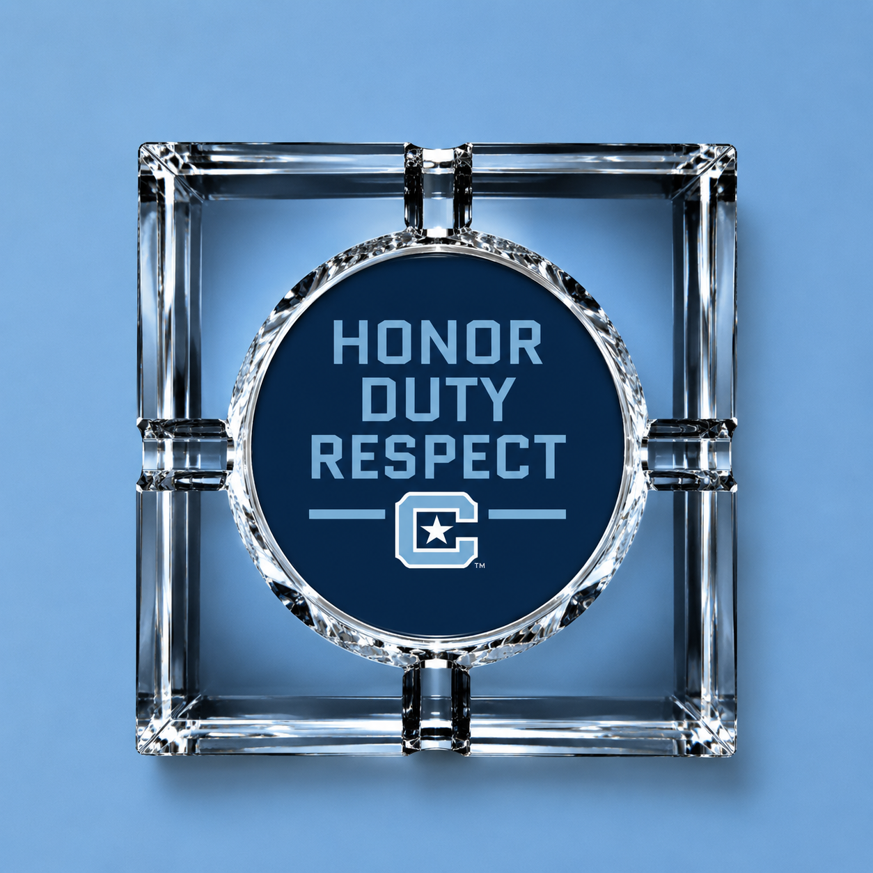 The Citadel Crystal 4-Cigar Ashtray – Signature Mark Collection