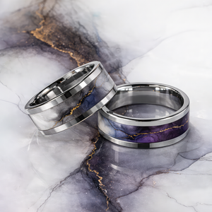 Icy Veil Inlay Ring (Studio in Steel™)