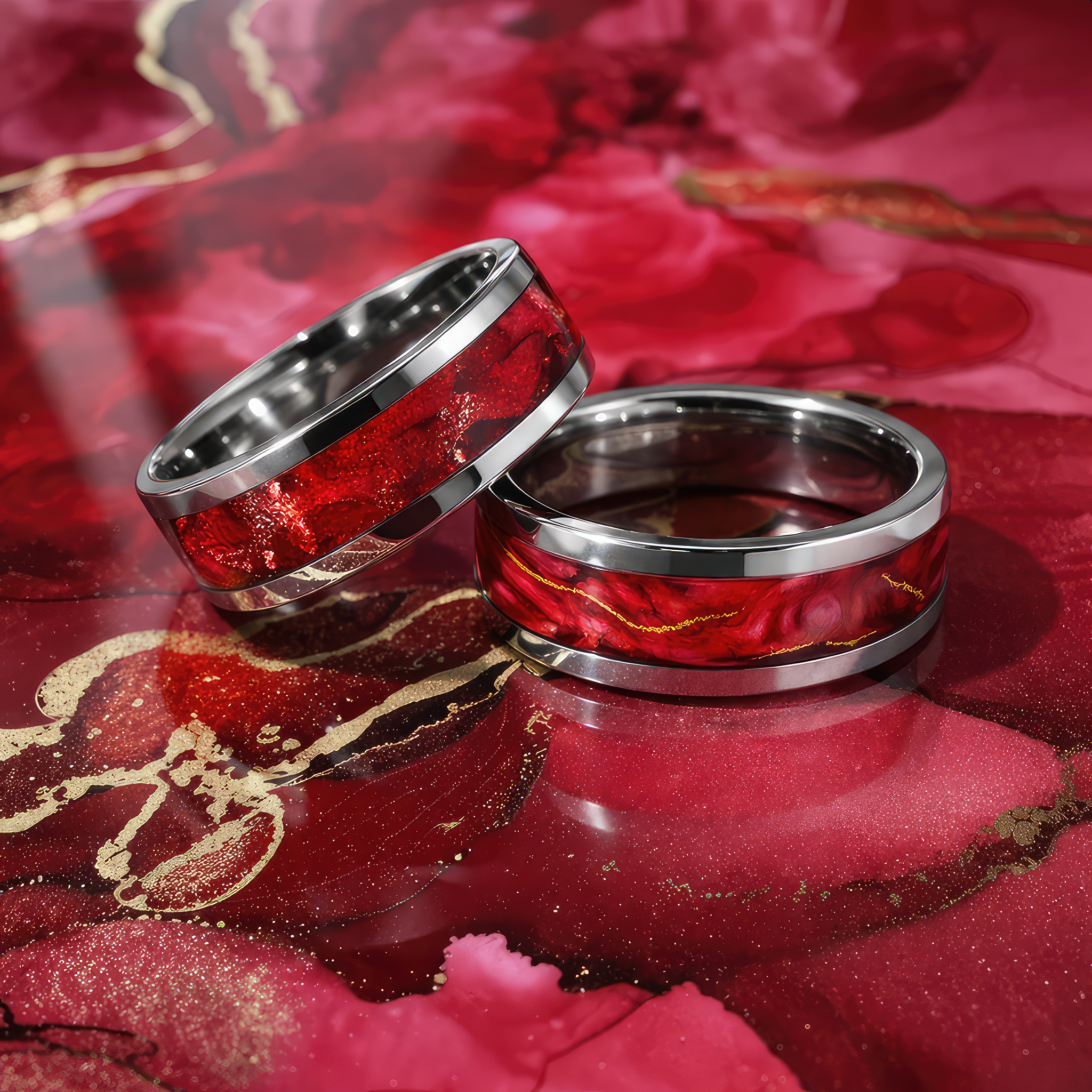Ruby Red Inlay Ring (Studio in Steel™)