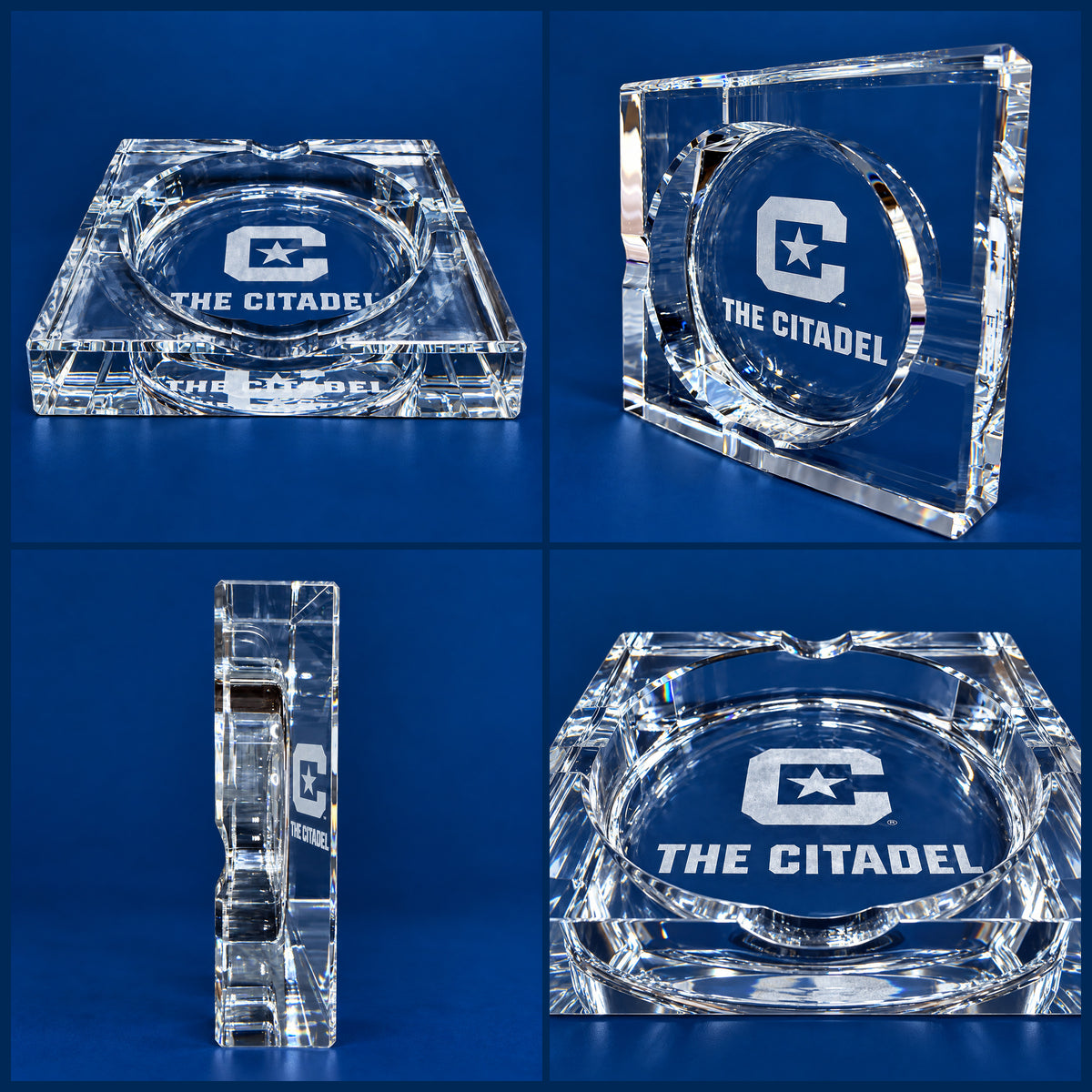Laser-Engraved Crystal Cigar Ashtrays