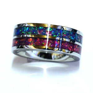 Eclipse Fire Opal Band Ring