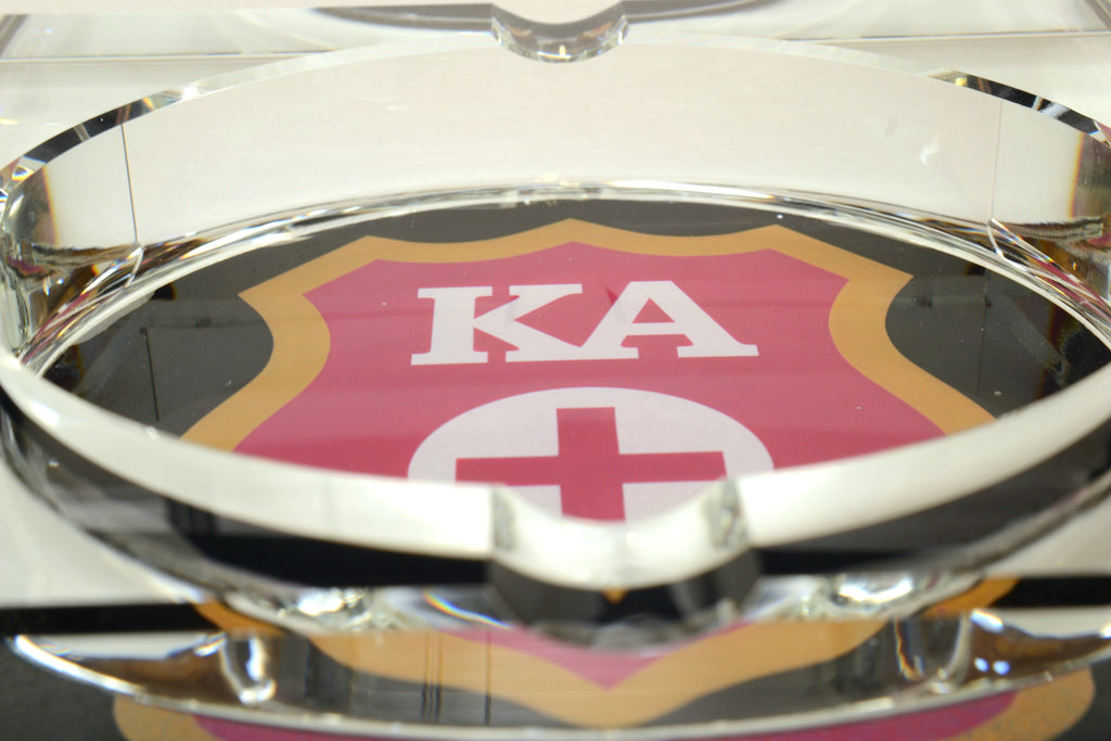 Kappa Alpha 4-Cigar Crystal Ashtray
