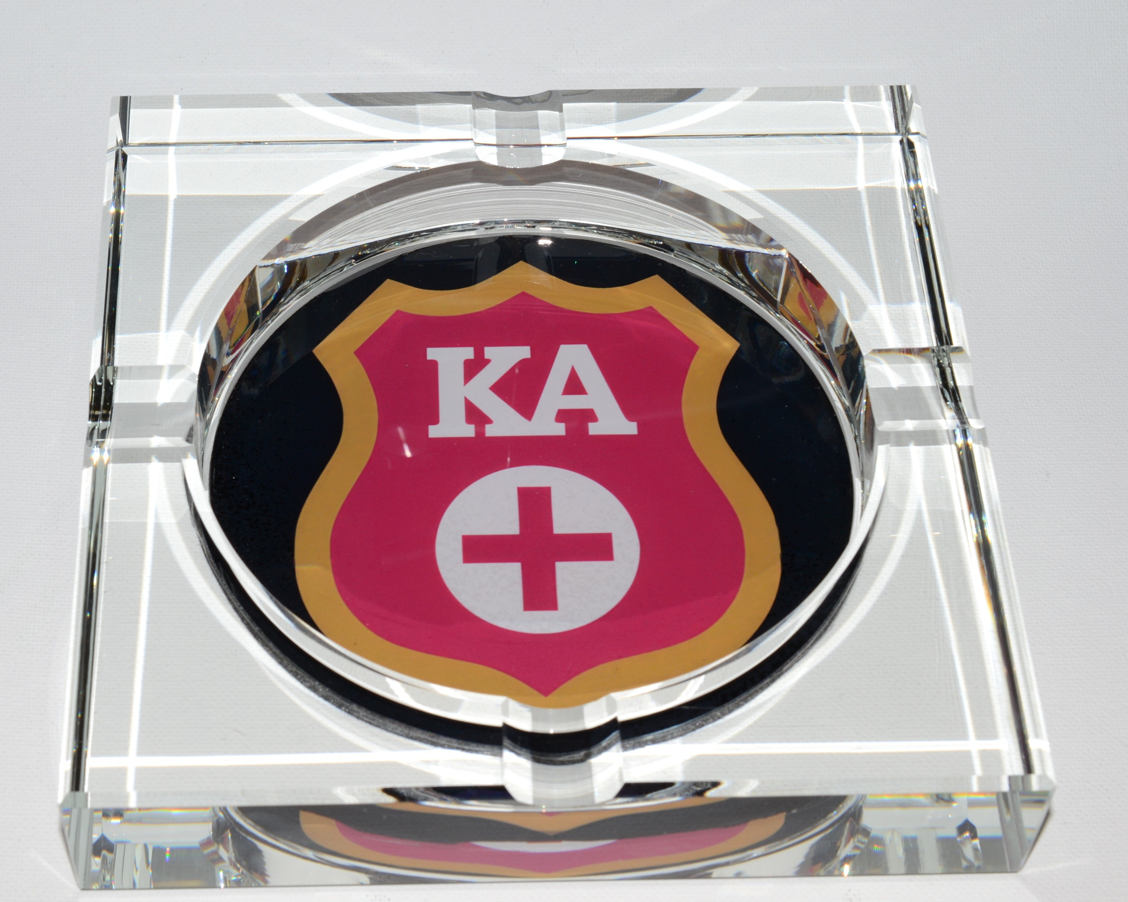 Kappa Alpha 4-Cigar Crystal Ashtray