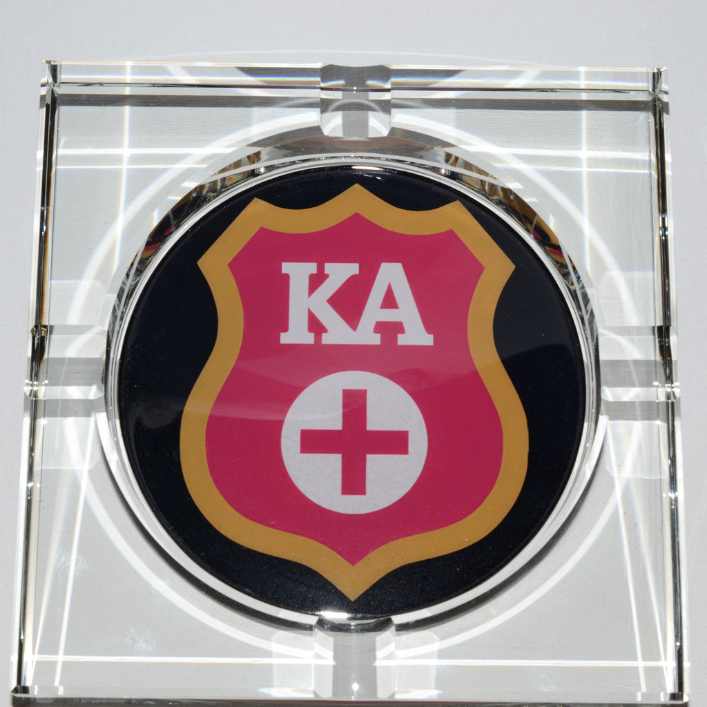 Kappa Alpha 4-Cigar Crystal Ashtray