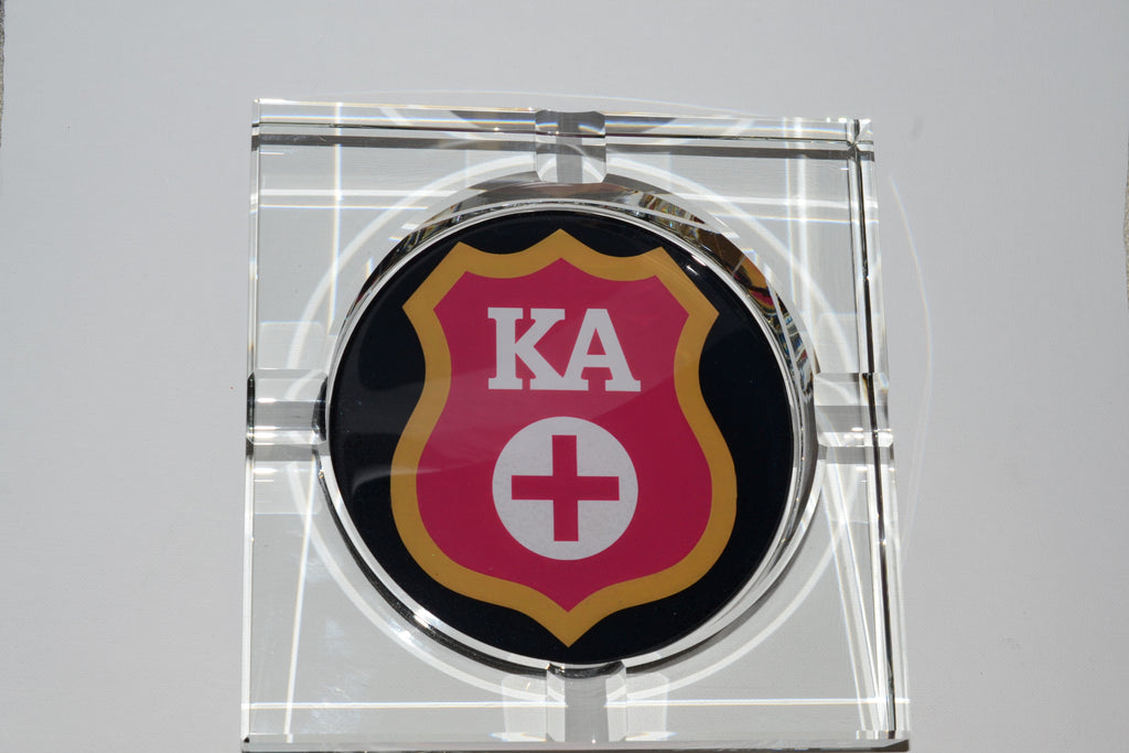 Kappa Alpha 4-Cigar Crystal Ashtray