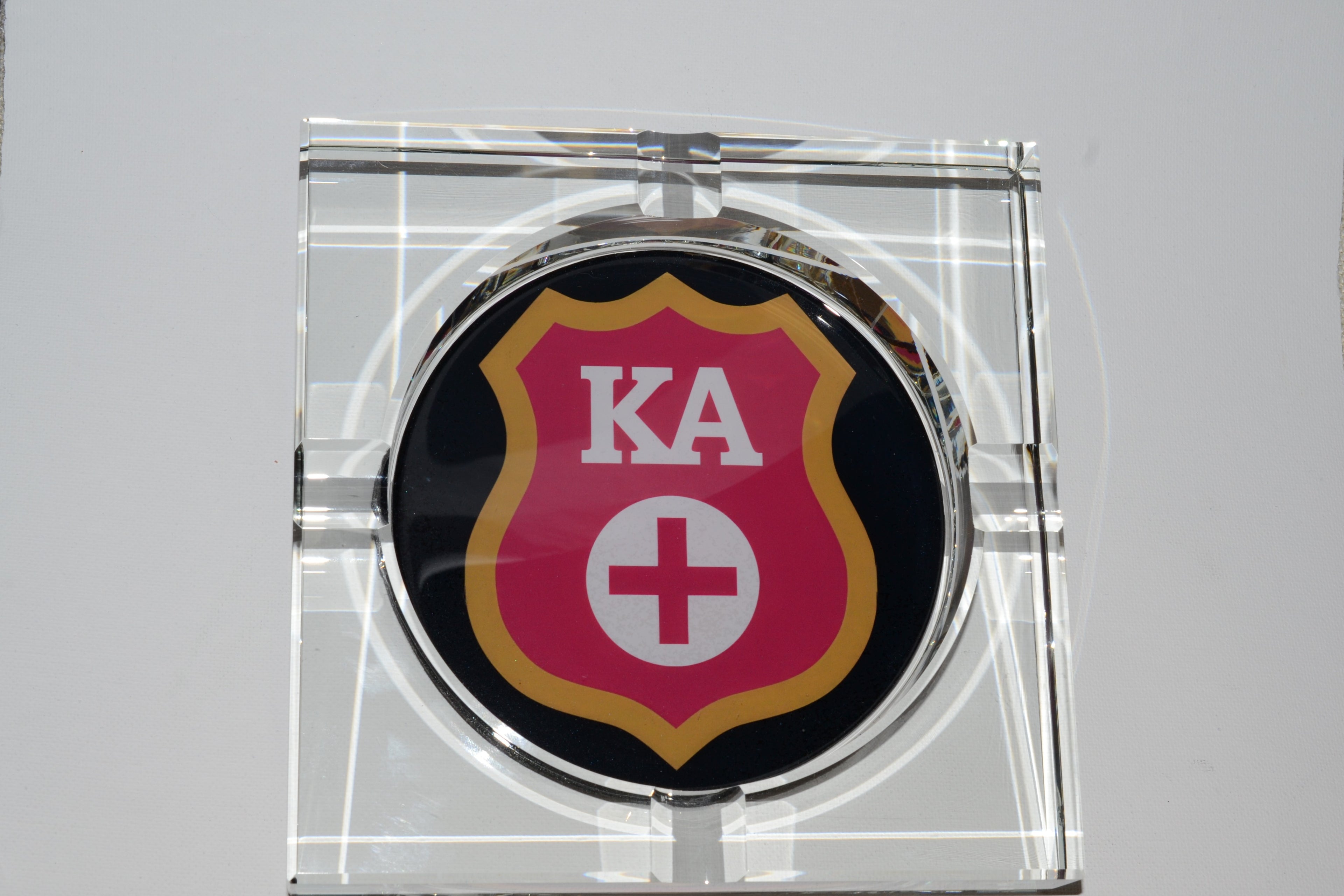 Kappa Alpha 4-Cigar Crystal Ashtray