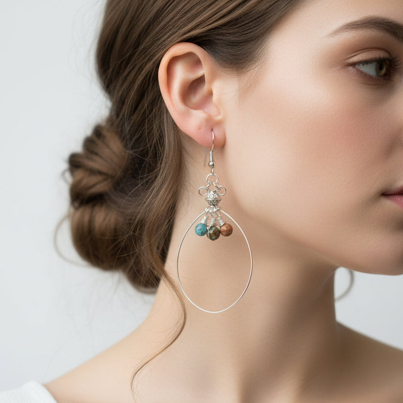 Whispering Stones Hoop Earrings