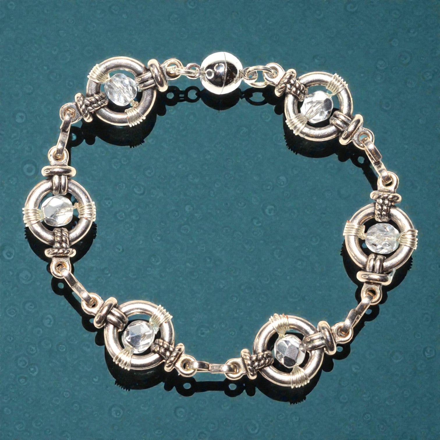 Silver Halo Crystal Bracelet