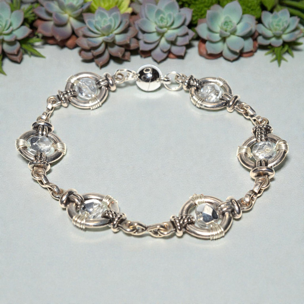Silver Halo Crystal Bracelet