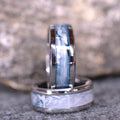 Icy Veil - Original Alcohol Ink Art Ring - Studio in Steel