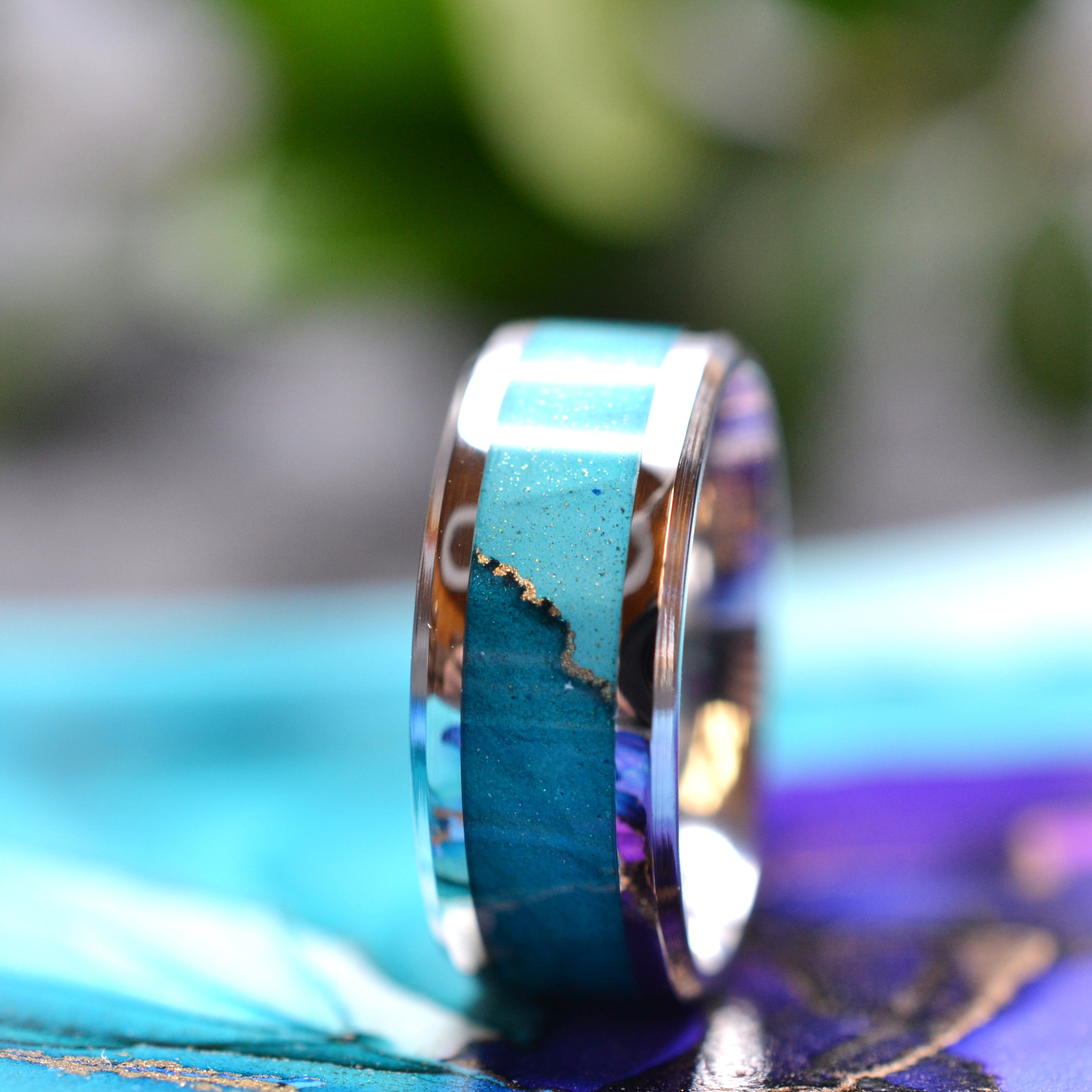 Iris Petals Inlay Ring (Studio in Steel™)