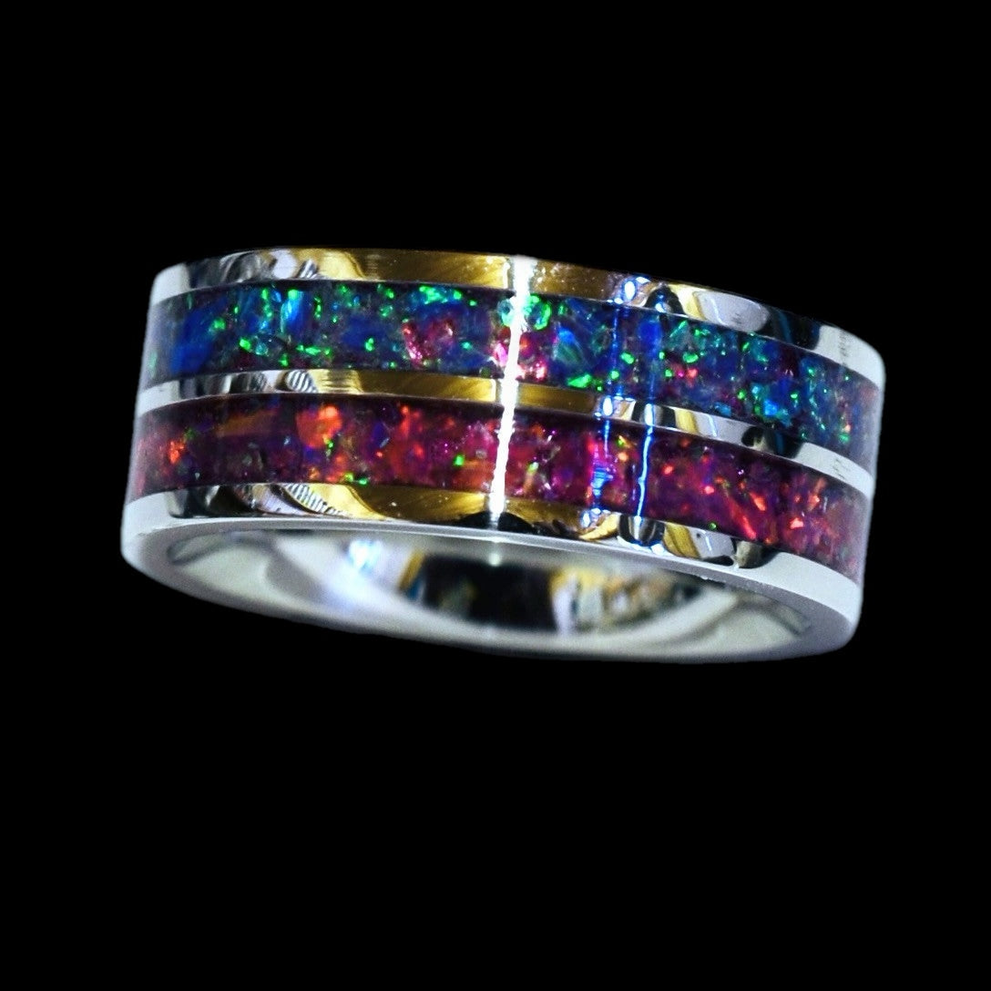 Eclipse Fire Opal Band Ring