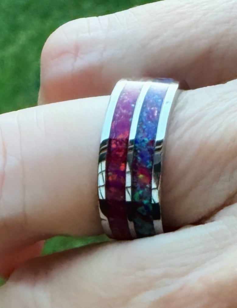 Eclipse Fire Opal Band Ring