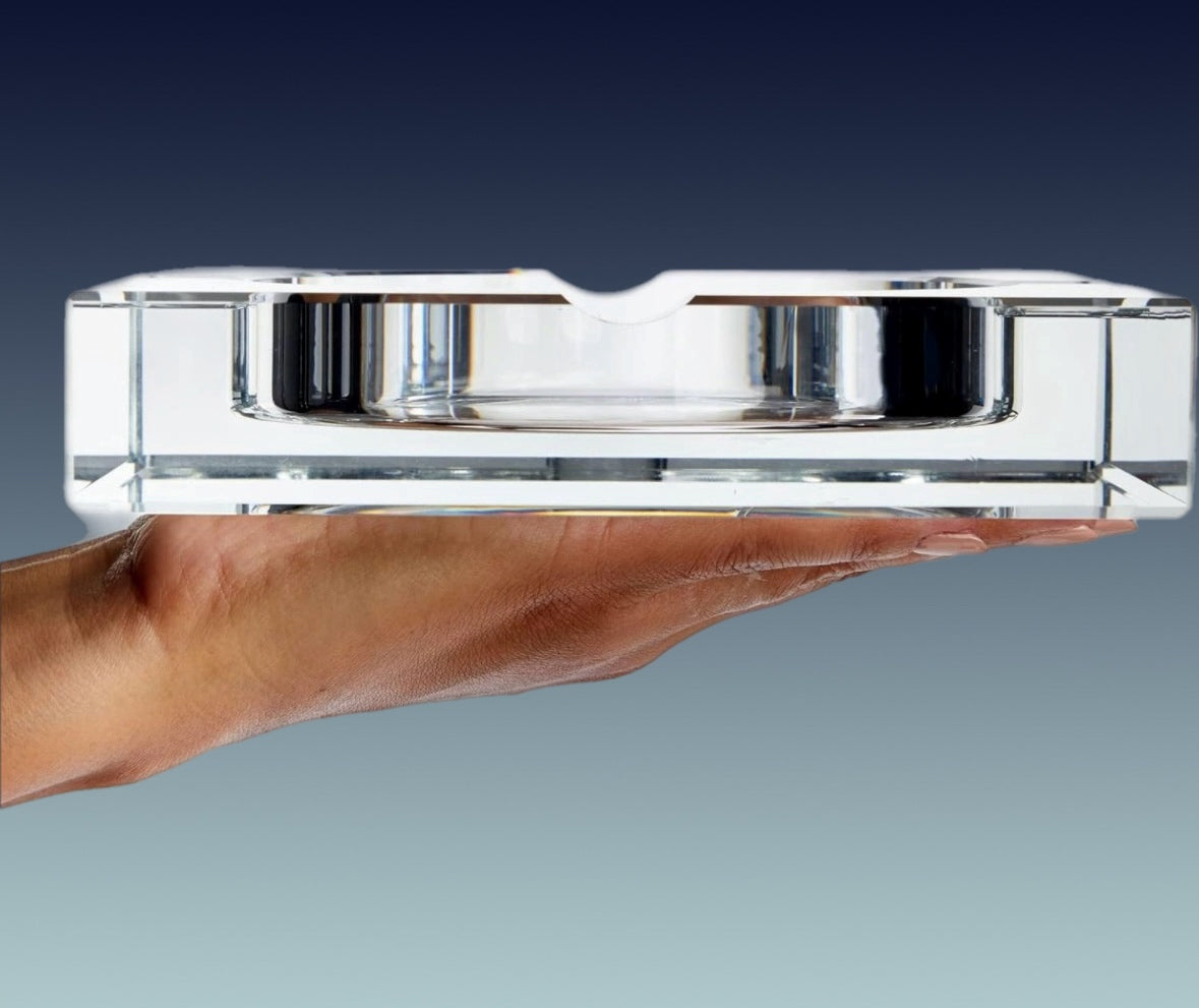 4-Cigar Crystal Ashtray or Display Piece
