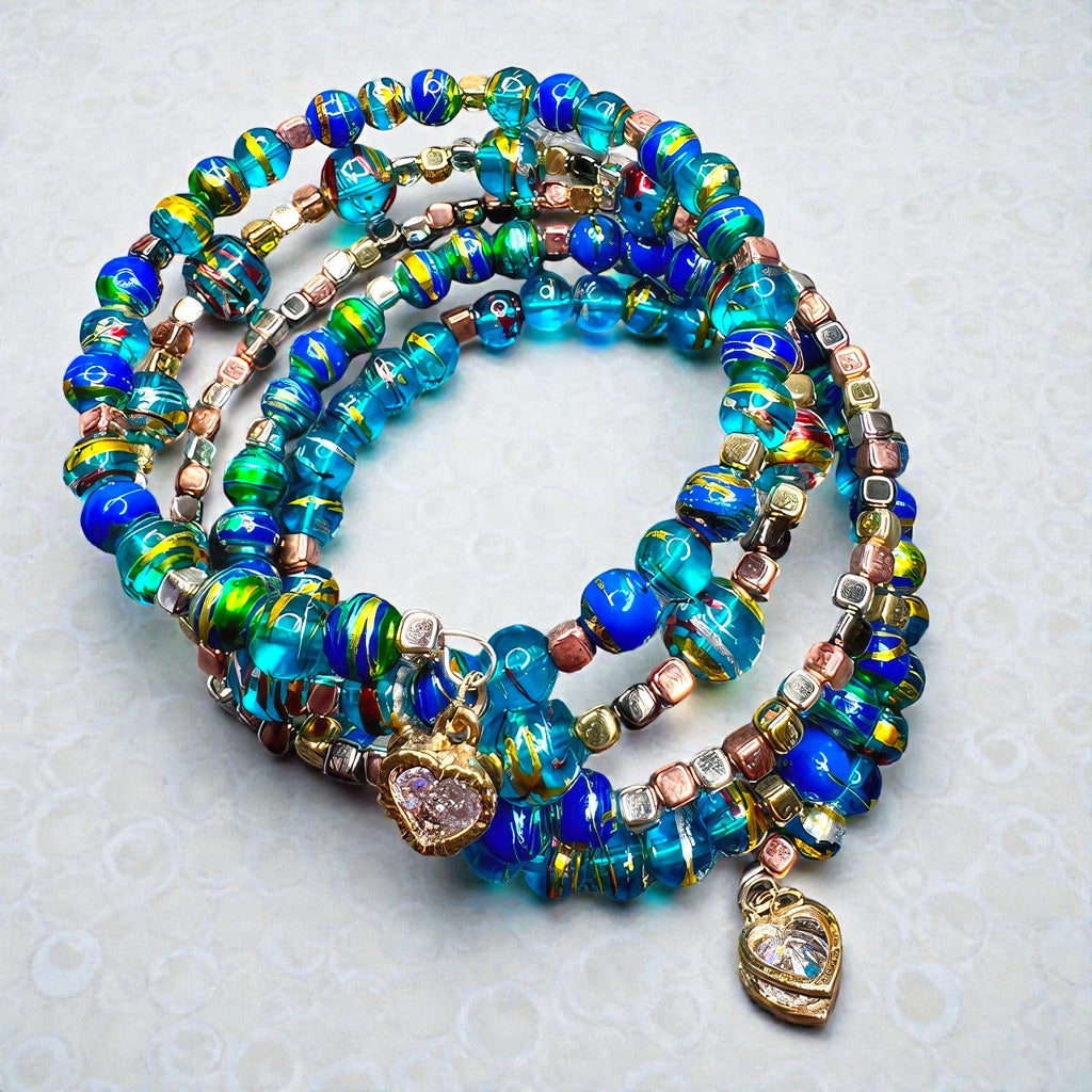 Ocean Mirage Memory Wire Bracelet