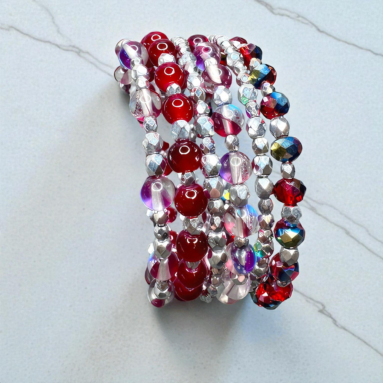 Radiant Carnival Memory Wire Bracelet