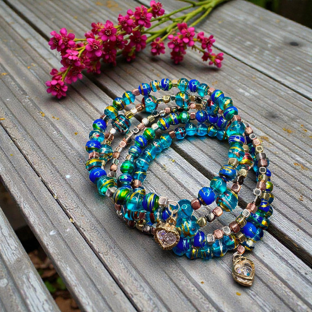 Ocean Mirage Memory Wire Bracelet