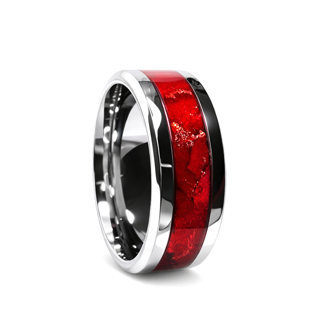Ruby Red Inlay Ring (Studio in Steel™)