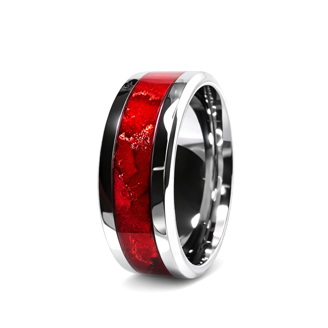 Ruby Red Inlay Ring (Studio in Steel™)