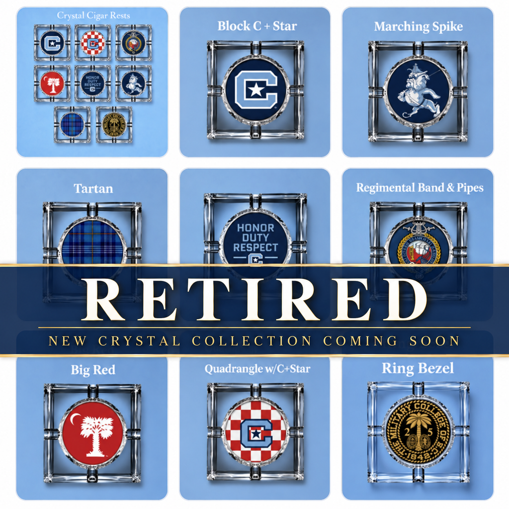 Retired Citadel crystal cigar ashtray designs; new crystal collection coming soon