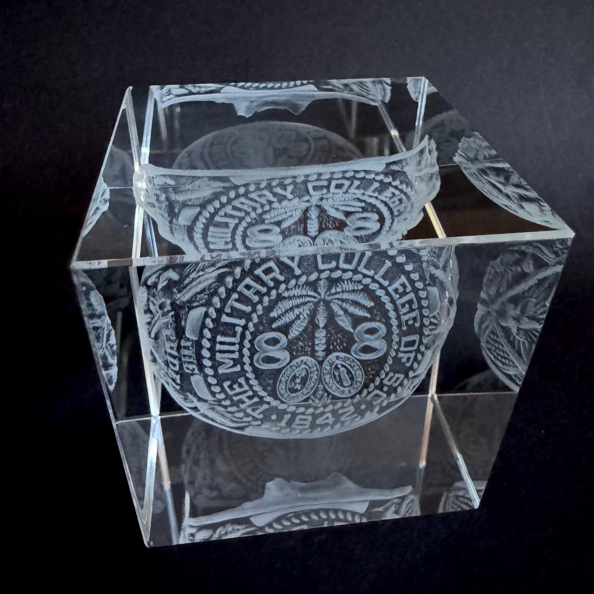 Top angled view of The Citadel ring bezel crystal