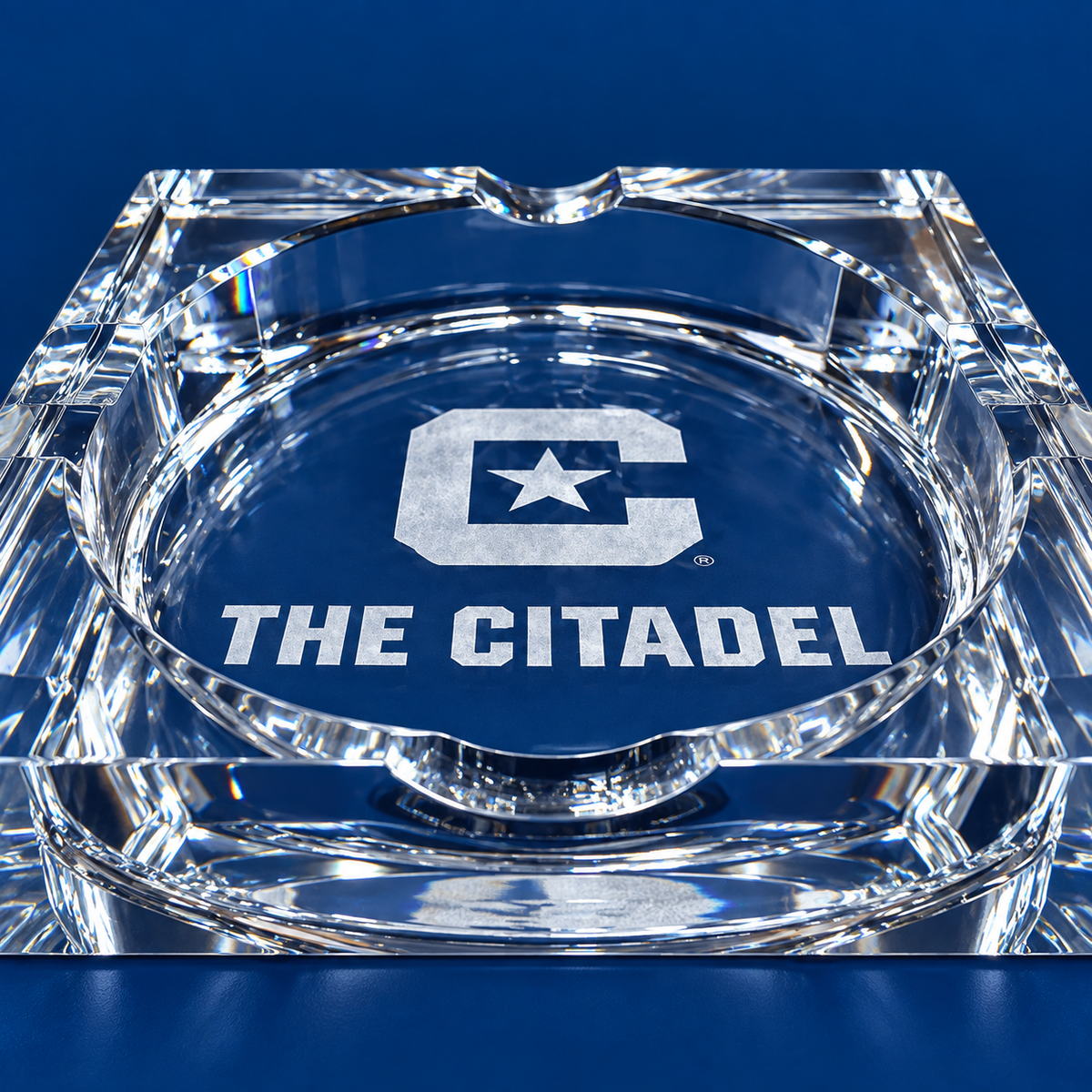 Laser-Engraved Crystal Cigar Ashtrays