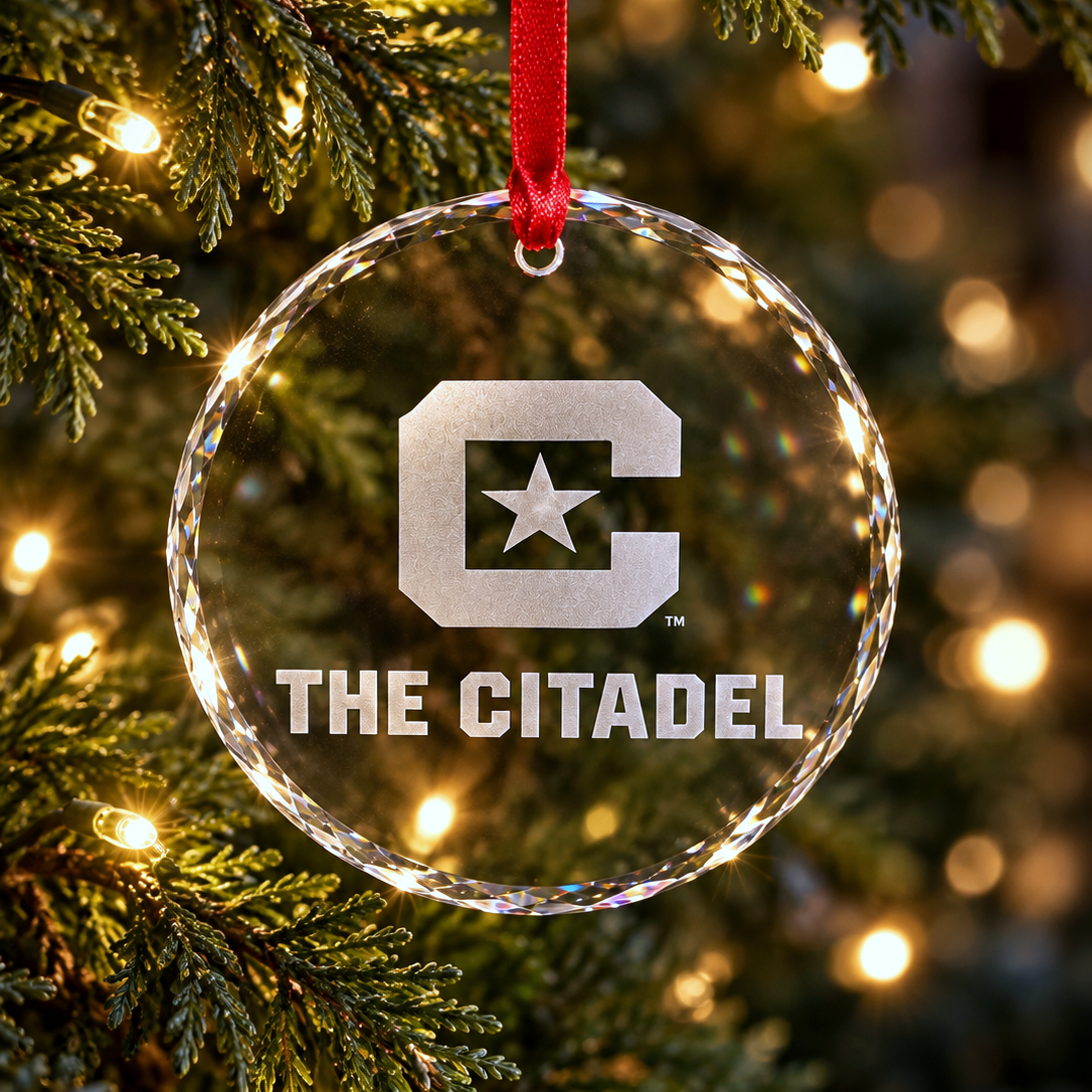 Laser Engraved Citadel Crystal Ornament