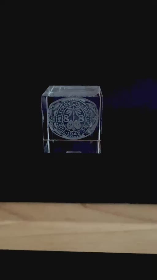 The Citadel ring bezel crystal, Class of 1988 example, showing the 2.5-D inner engraving