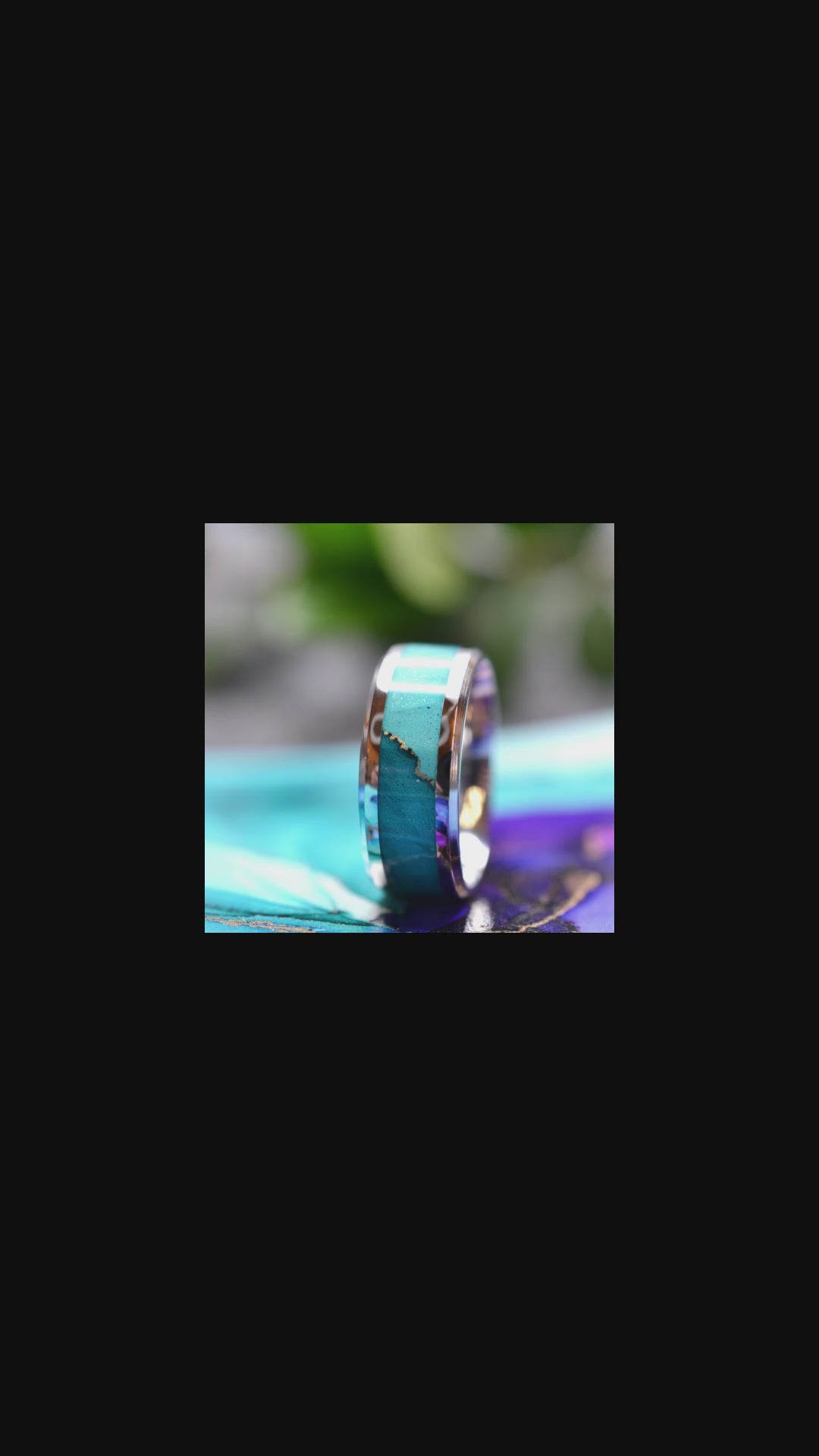 Iris Petals Inlay Ring (Studio in Steel™)